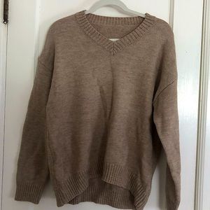 Shein Large Tan V-Neck Sweater